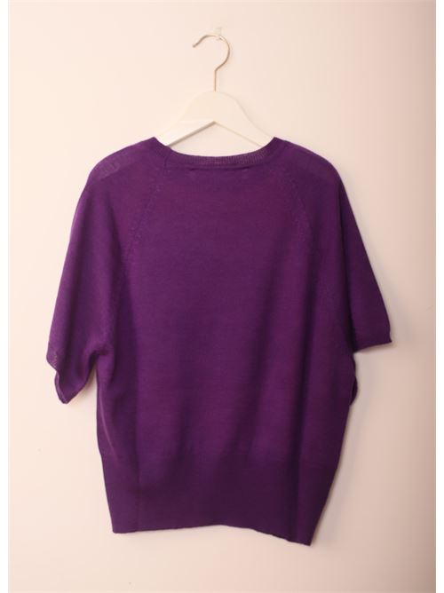 Purple t-shirt with silk application Laboratorio Capri | FRANCGCMMMATADORTAXI